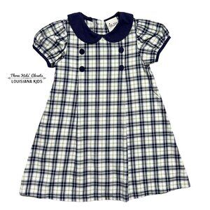 NEW Delaney 5Y Navy & Green Plaid A-Line Dress
